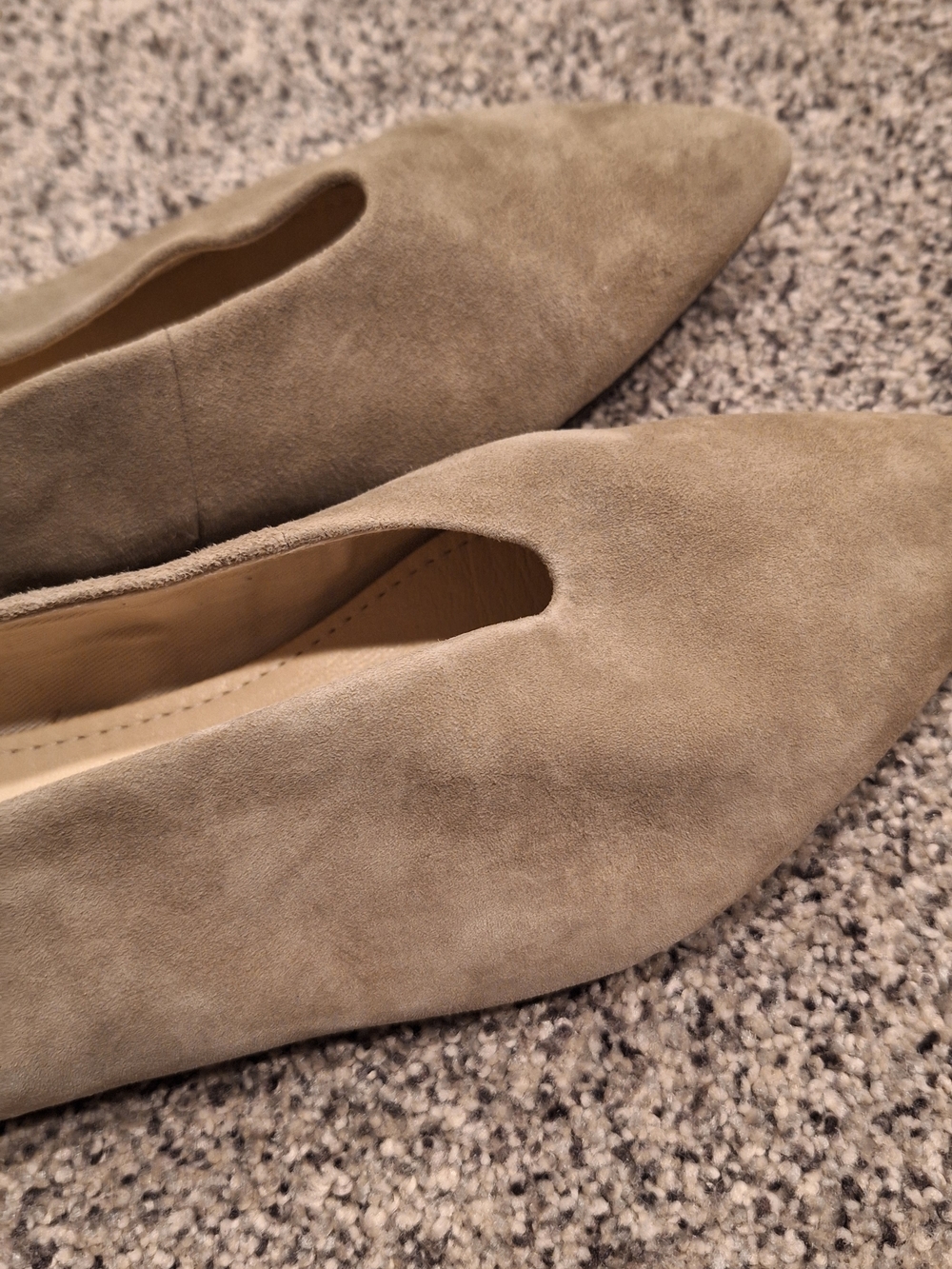 Vagabond Suede Pointed-Toe Flats in Olive/Tan - Picture 13 of 13